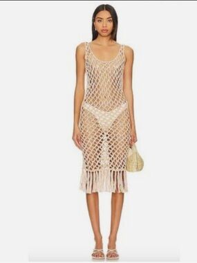 Tularosa XS NWT Women’s Cream Crochet Beach Cover-Up Dress